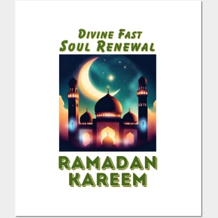 RAMADAN KAREEM, Divine Fast Soul Renewal, celebrate the holy month of Ramadan beautifully Posters and Art